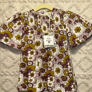 kate quinn Purple & Yellow Floral Blouse